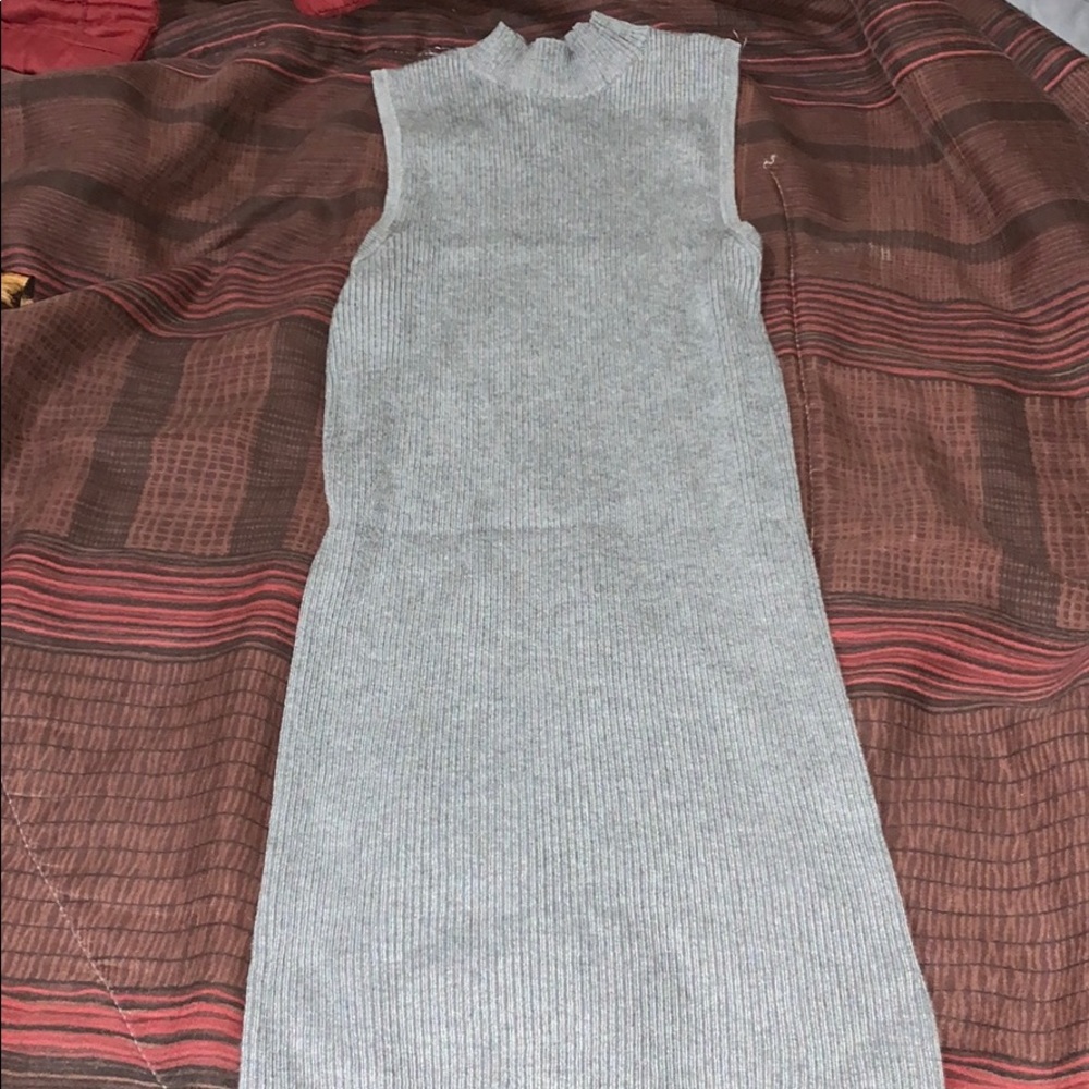 Gray sweater material dress
